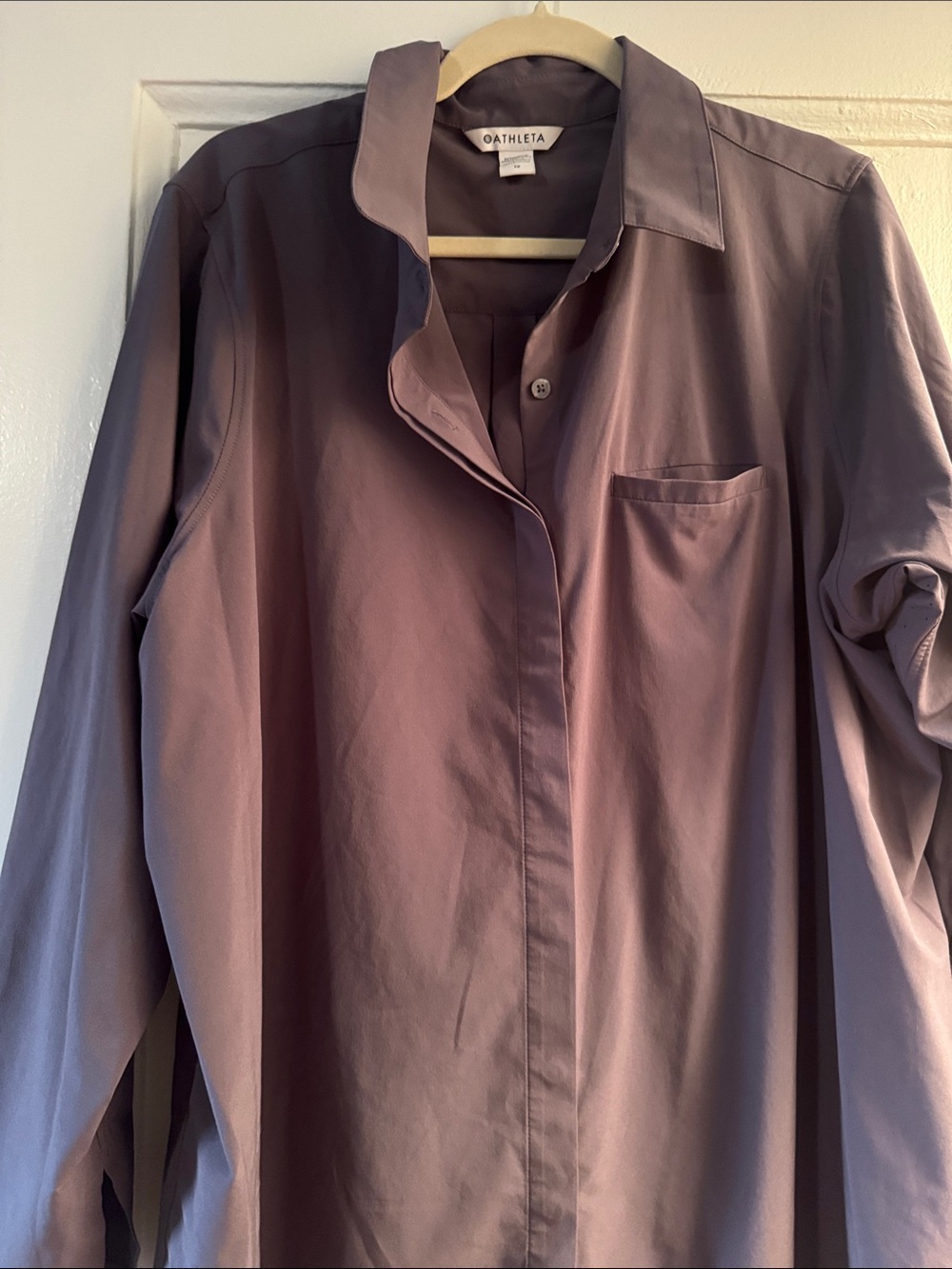 Athleta Dusty Mauve Relaxed Button-Up Shirt